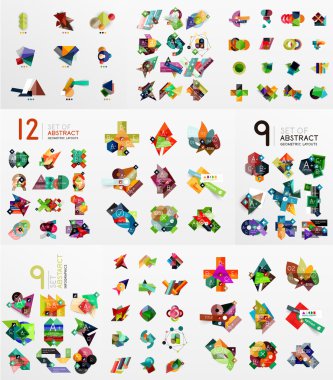 soyut kağıt öğeleri kümesi,