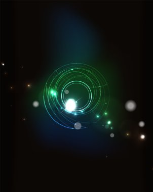 karanlık uzayda parlayan daire