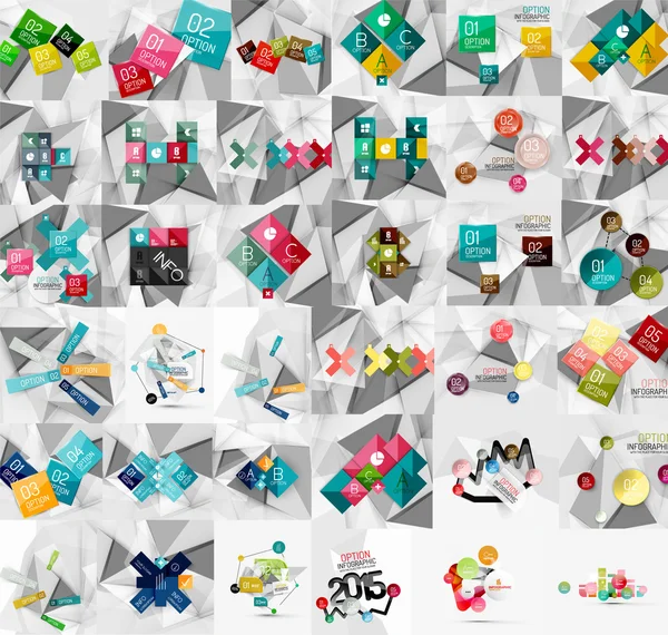 Mega collection of geometric paper — Stock Vector