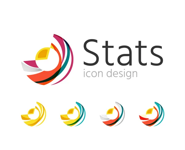 Statistieken bedrijf logo set. — Stockvector