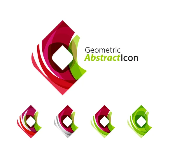 Conjunto de logotipo abstracto de la empresa geométrica — Vector de stock