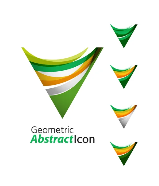 Conjunto de logotipo abstracto de la empresa geométrica — Vector de stock