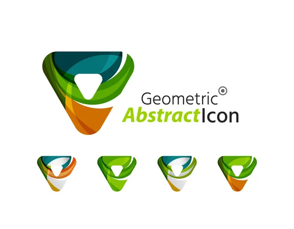 Reihe abstrakter geometrischer Firmenlogo-Dreiecke, — Stockvektor