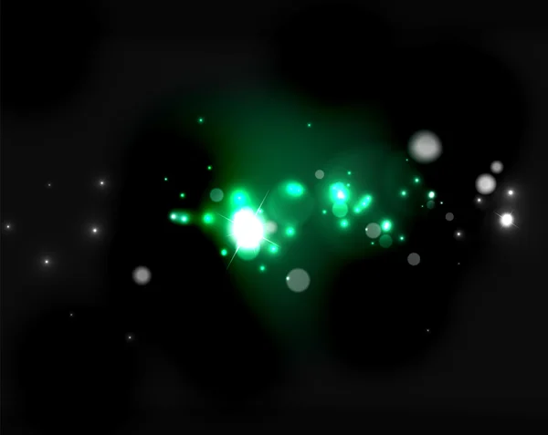 Blasen und Sterne im dunklen Raum — Stockvektor