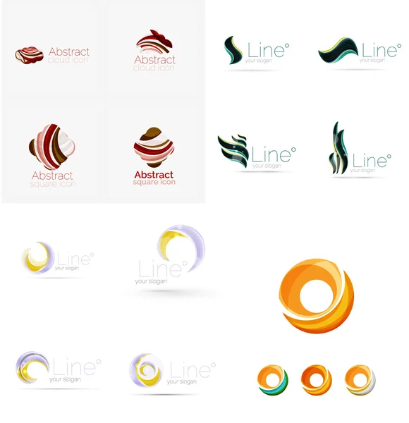 Wave linjer, cirklar logotyp ikoner — Stock vektor