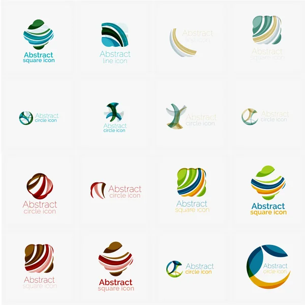 Líneas de onda, iconos de logotipo círculo — Vector de stock