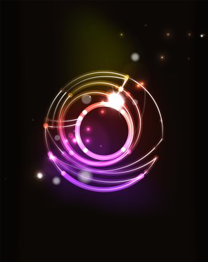 karanlık uzayda parlayan daire