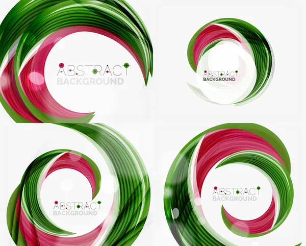 緑渦巻線の抽象的な背景 — ストックベクタ