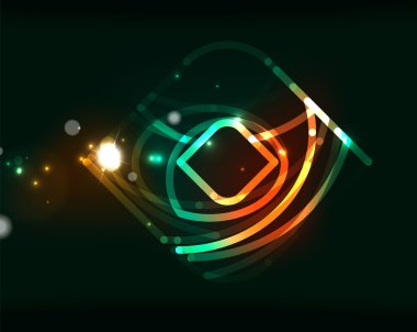 karanlık uzayda parlayan öğeleri