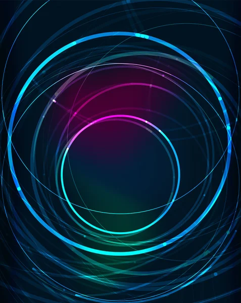 Glowing circle in dark space — Stock Vector