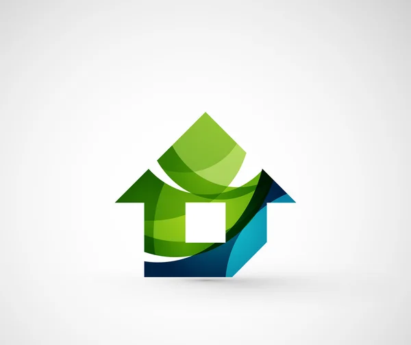 Abstrato logotipo da empresa geométrica casa , — Vetor de Stock