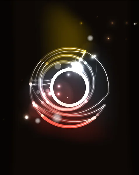 Glowing circle in dark space — Stock Vector