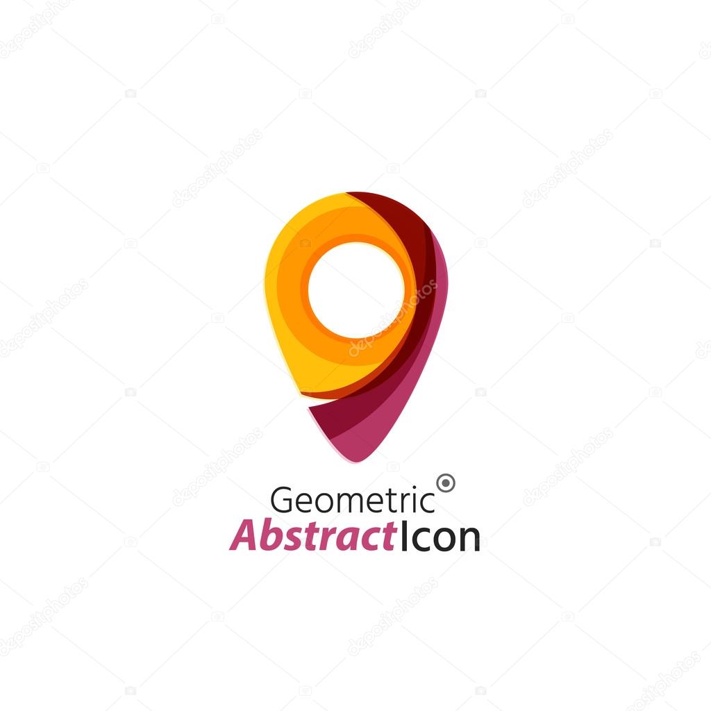 Abstract geometric business corporate emblem - map tag. Logo icon design for travel or any other idea