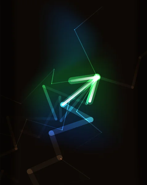 Flèche brillante dans l'espace sombre — Image vectorielle