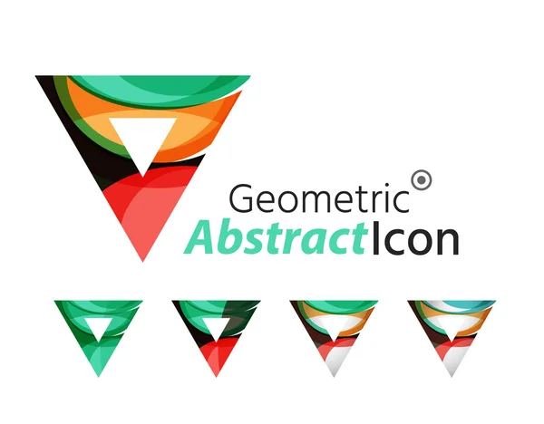 Conjunto de logotipo abstracto de la empresa geométrica — Vector de stock