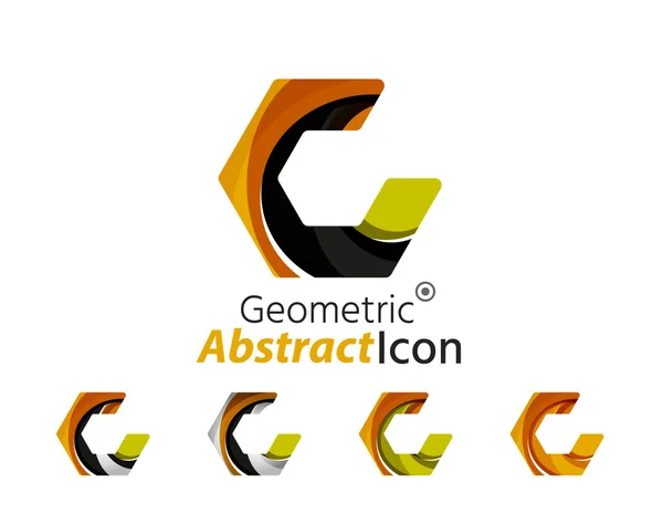 Conjunto de logotipo abstracto de la empresa geométrica — Vector de stock