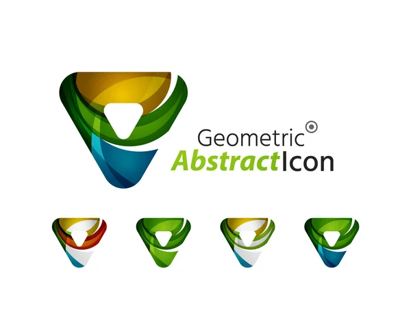 Conjunto de logotipo abstracto de la empresa geométrica — Archivo Imágenes Vectoriales