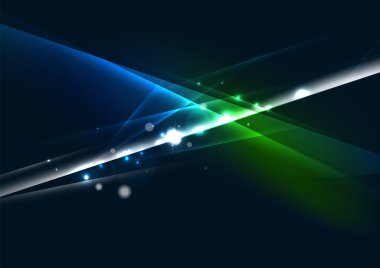 karanlık alanda renkli parlak çizgiler