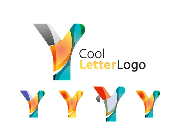 Set of abstract Y letter company logos. — Stock Vector