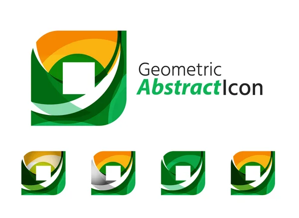 Ensemble de logo géométrique abstrait de l'entreprise — Image vectorielle