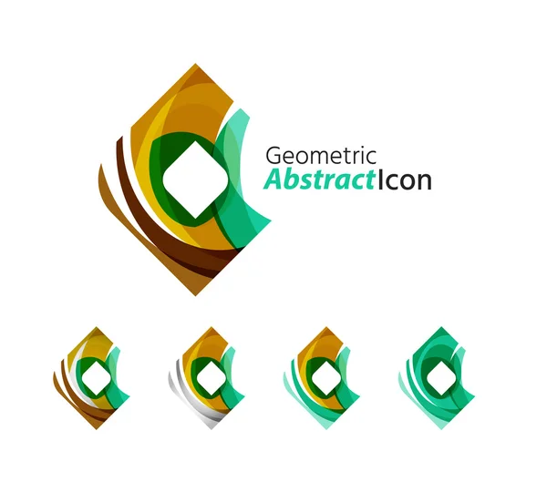 Conjunto de logotipo da empresa geométrica abstrata — Vetor de Stock