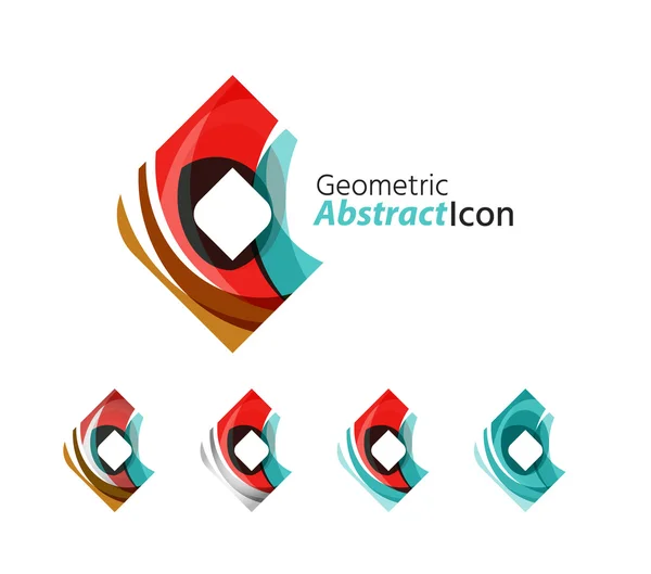 Conjunto de logotipo da empresa geométrica abstrata — Vetor de Stock