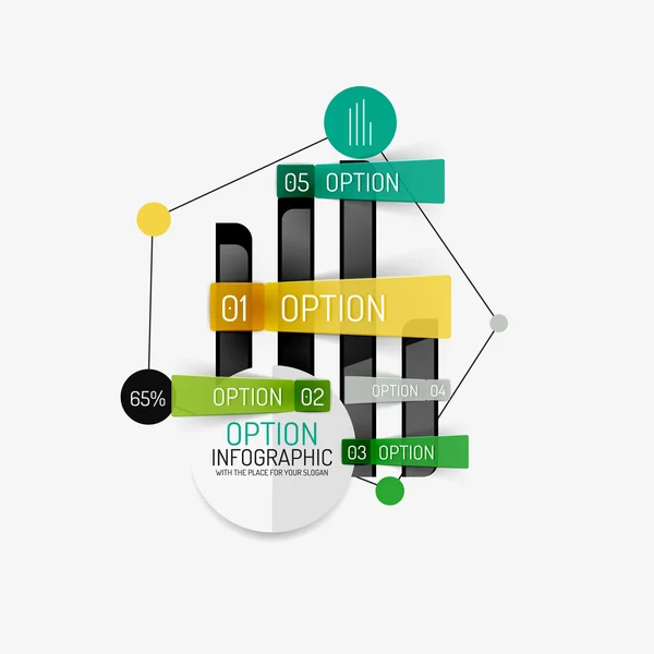 Infografías web de oficina de diseño de línea mínima — Archivo Imágenes Vectoriales