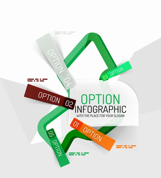 Färgglada färska klistermärke infographics — Stock vektor