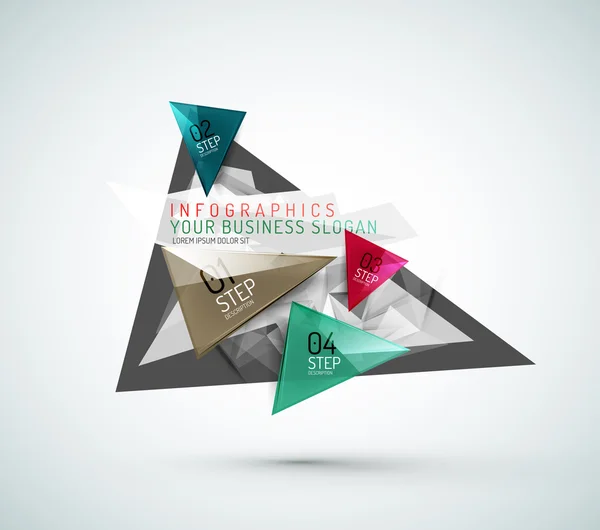 三角形形状現代ペーパー インフォ グラフィック — ストックベクタ
