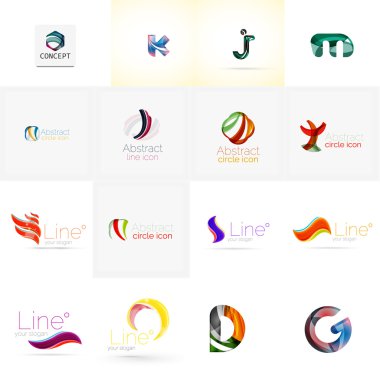 Evrensel şirket logosu fikirleri, iş simgesi toplama kümesi