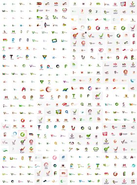 Logo mega toplama, soyut geometrik iş Icon set