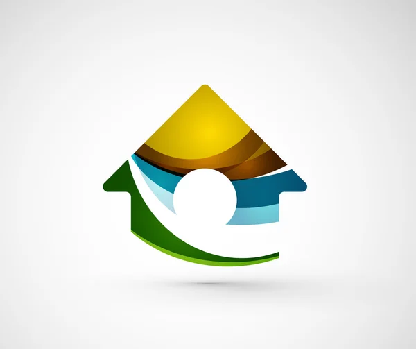 Абстрактный геометрический логотип компании дом, дом, здание — стоковый вектор