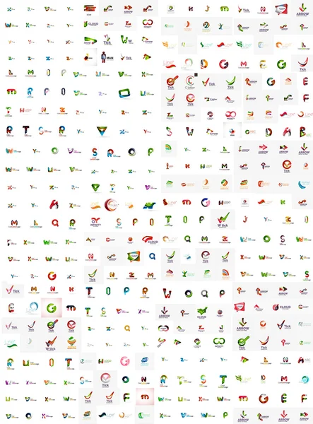 Logo mega colección, conjunto de iconos de negocio geométricos abstractos — Vector de stock