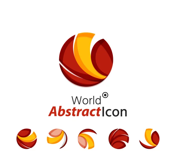 Emblema corporativo de negócios geométrico abstrato - globo, mundo, círculo — Vetor de Stock