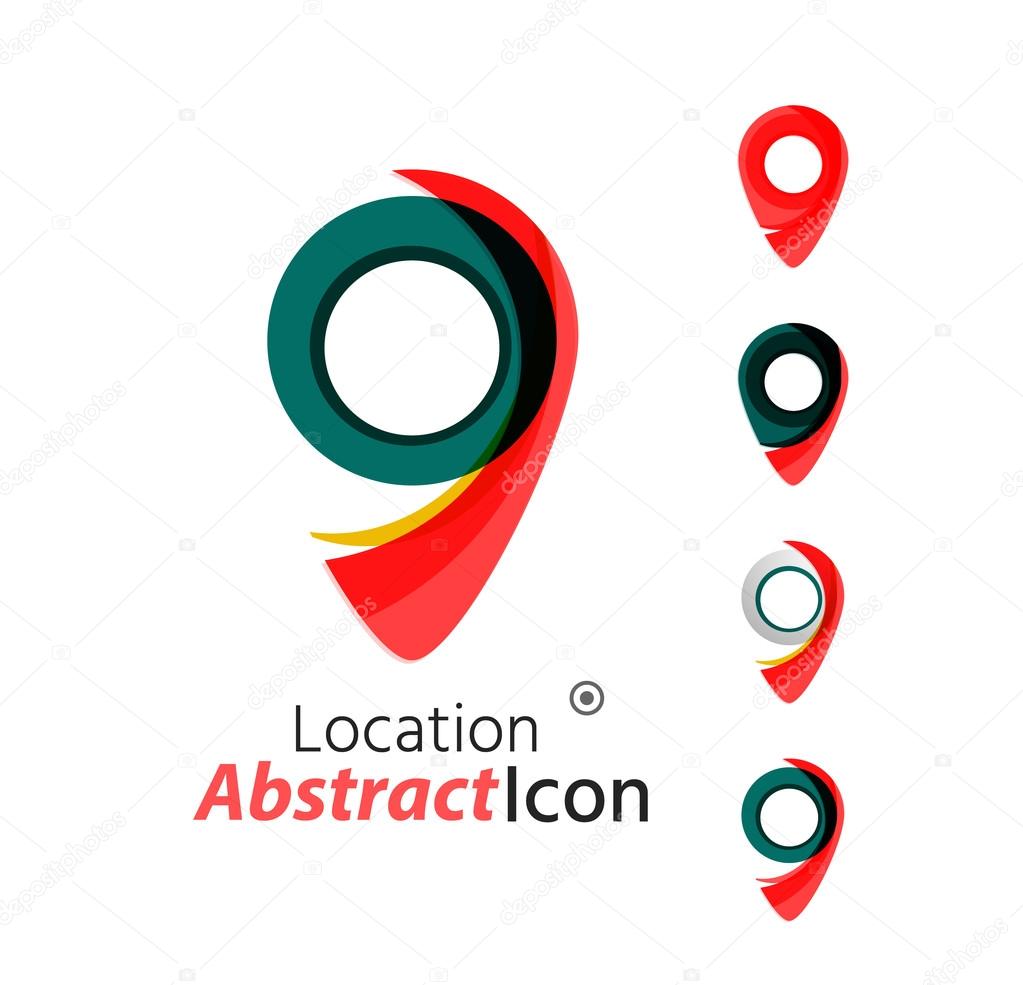 Abstract geometric business corporate emblem - map tag. Logo icon design for travel or any other idea