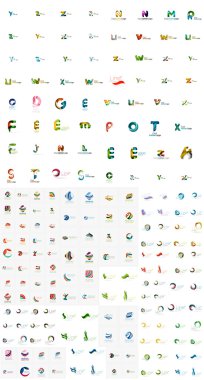 Logo mega toplama, soyut geometrik iş Icon set