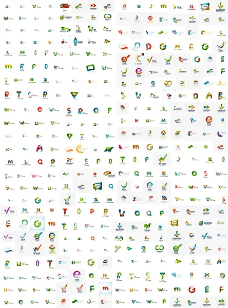 Logo mega toplama, soyut geometrik iş Icon set