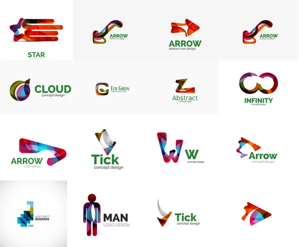 普遍的な会社ロゴのアイデア、ビジネスのアイコンをコレクションのセット — ストックベクタ