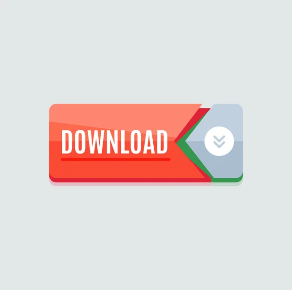 Kleurrijke download web knop. Moderne plat ontwerp. — Stockvector