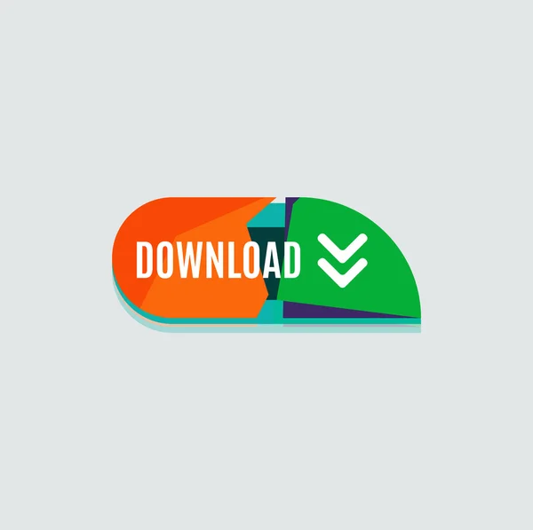 Farbenfroher Download-Webbutton. modernes flaches Design. — Stockvektor