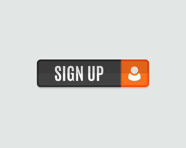 Sign up web button, rectangle flat design — Stok Vektör
