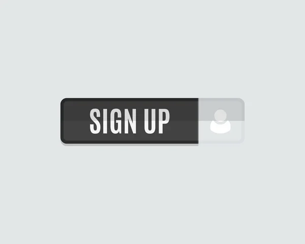 Sign up web button, rectangle flat design — Stock Vector