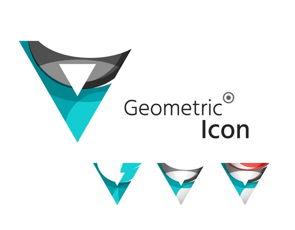 Ensemble de triangles géométriques abstraits logo de l'entreprise, flèches — Image vectorielle