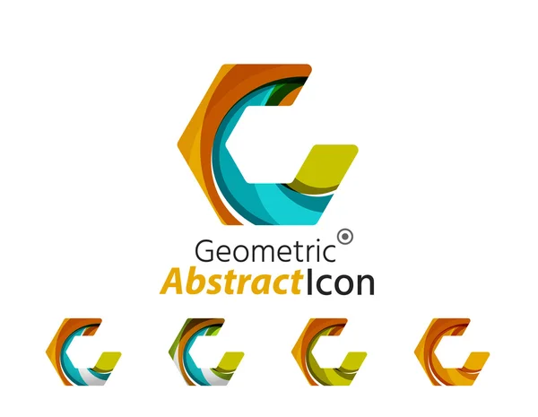 Conjunto de formas abstratas de hexágono logotipo da empresa geométrica — Vetor de Stock