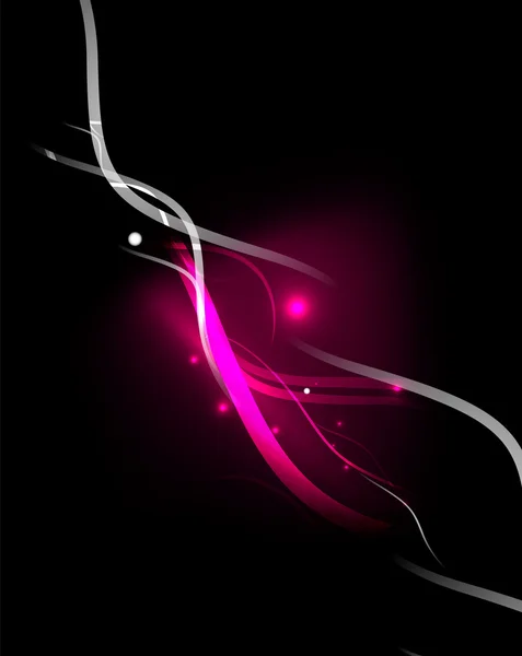 Elementos de onda rosa en el espacio oscuro con copyspace — Vector de stock