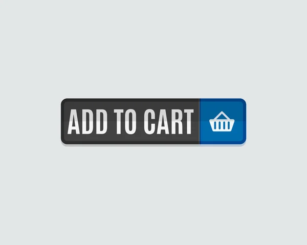 Add to cart web button, online shopping, flat design — Stockový vektor