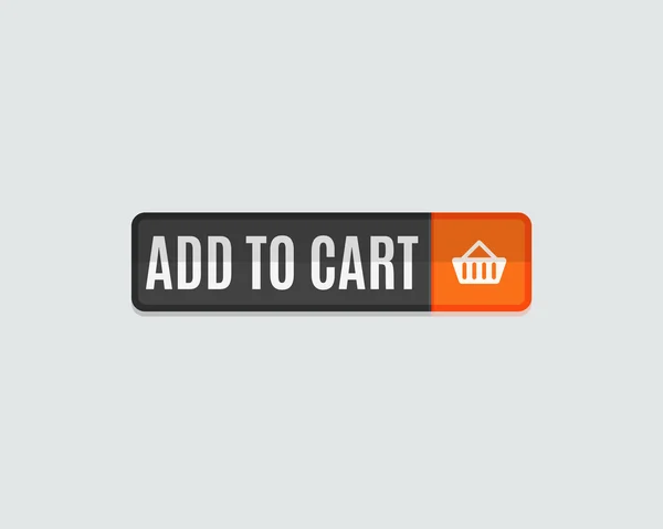 Add to cart web button, online shopping, flat design — 图库矢量图片