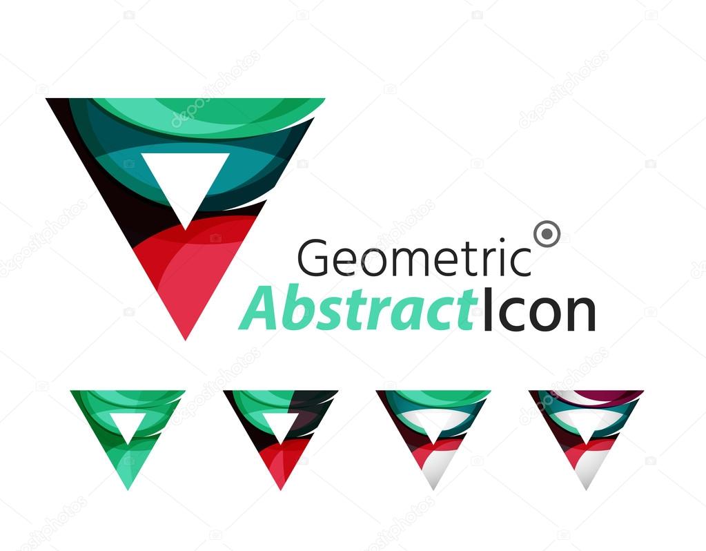 Set of abstract geometric company logo triangles, arrows