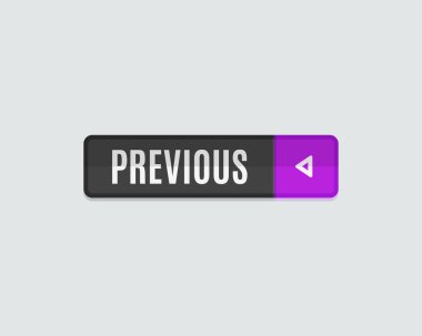 Önceki web düğme düz tasarım, geri