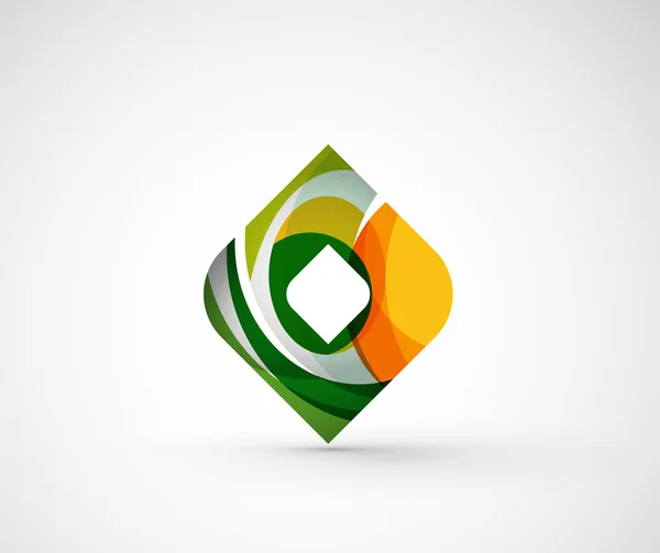 抽象的な幾何学的な会社ロゴ正方形、菱形 — ストックベクタ